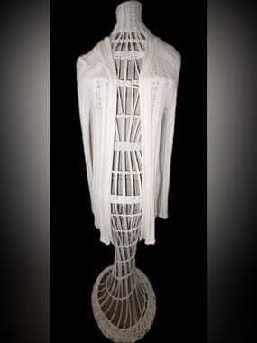 Candie’s Open-Front Cream Knit Cardigan